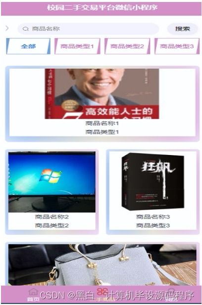 計算機畢業設計springboot校園二手交易平臺微信小程序3xkno9